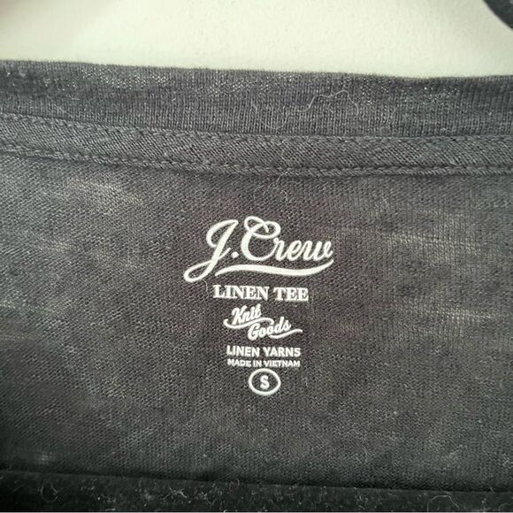 J.Crew Black Linen Knit Goods Crewneck Short Sleeve T-Shirt - Picture 4 of 7